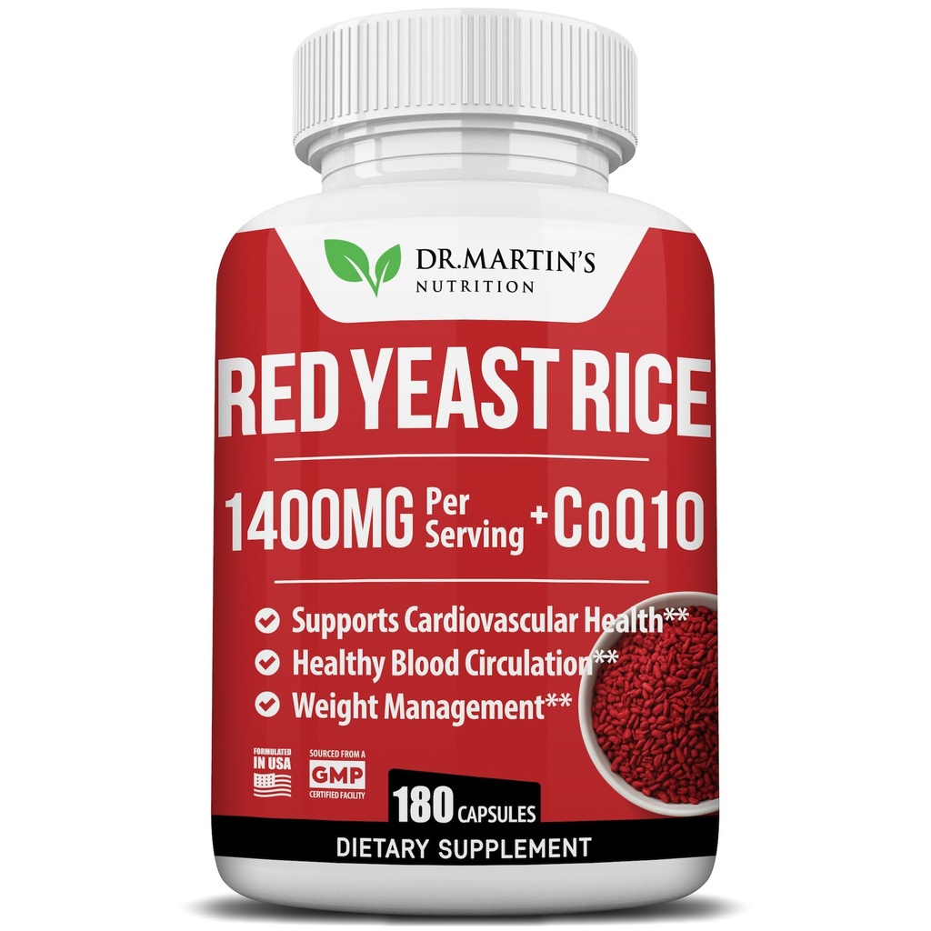 Red Yeast Rice Extract 1400mg Tambahan 180 Count 124; Pertahankan Tingkat Cholesterol Sehat & Overall Healthy