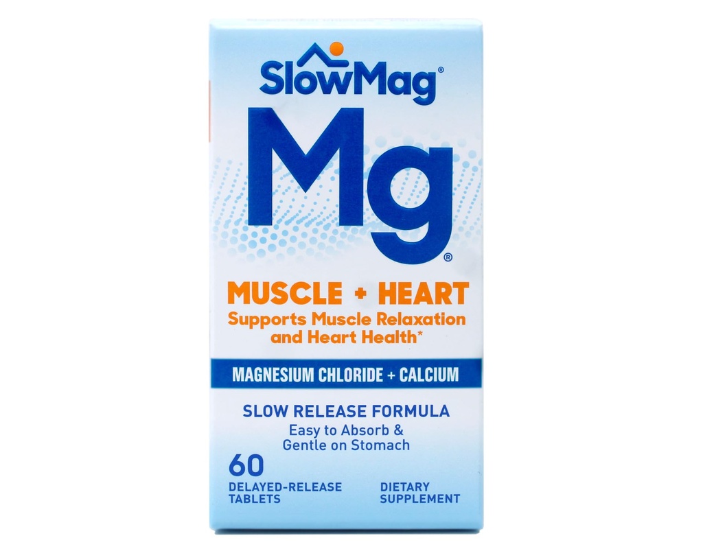 Mag Slow- Mag Magnesium Chloride Dengan Kalsium, Paket mungkin bervariasi, 60 Cacah (Paket 3)