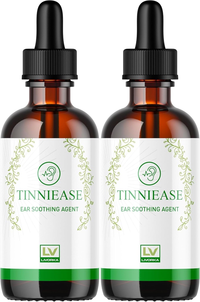 LIVORKA (2 Pack) Tinniease Drops, Tinniease Drops untuk Pendengaran, Tinni Ease Drops, 2 Botol selama 60 hari
