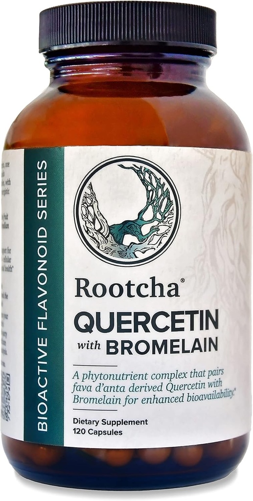 Quercetin dengan Bromelain - Bioactive Fava d 'anta Derived Quercetin dengan 2400 GDU / g Bromelain 120 Capsules