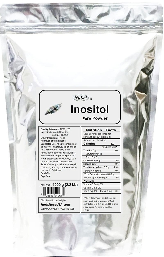 Inositol Bulk Pure Powder 10000g (2.2 lb) NF12 & FCC Quality Standar