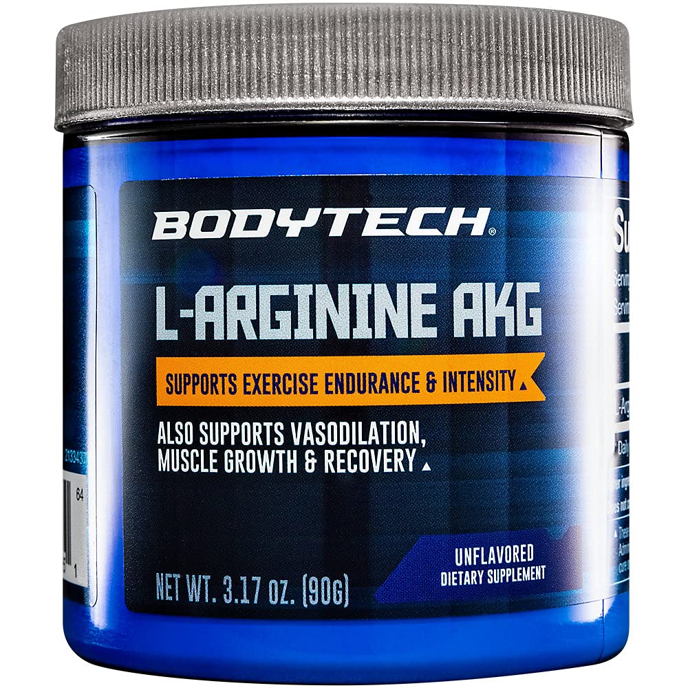 BODYTECH L- Arginine AKG 3000MG - Support Exercise Endurance & Intensity, Muscle Growth & Recovery, Vasodilation, Nitric Oxide (3.17 Ounce Powder)