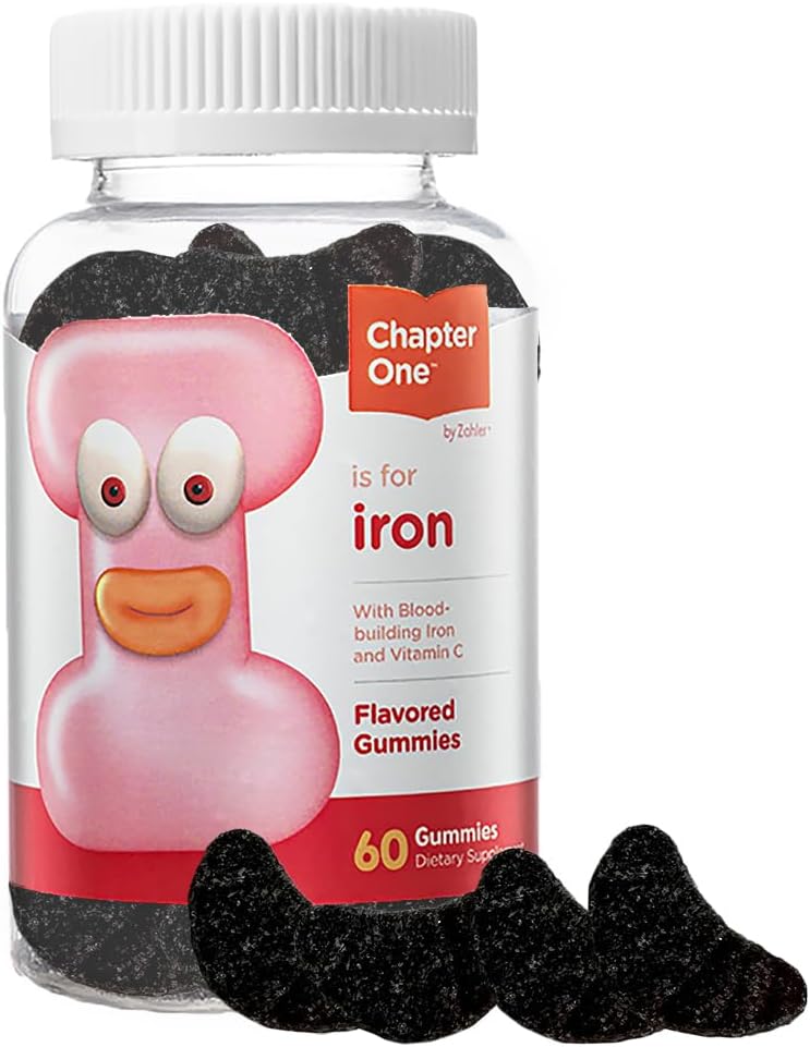 Zahler Bab Satu Gummies Besi, Suplemen Gummi Besi dengan Vitamin C, Kosher, 60 Flavored Gummies (5MG)