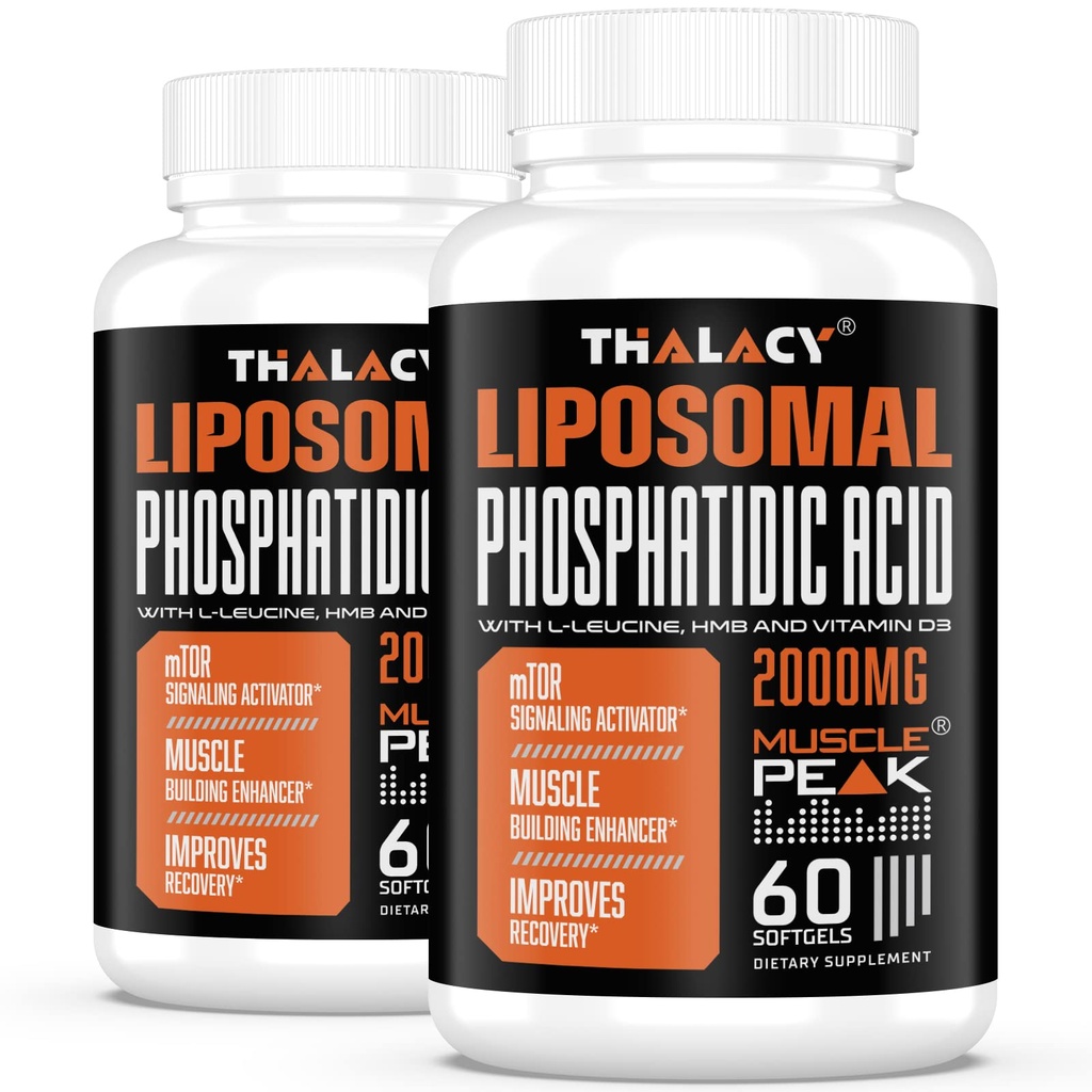 2000mg Liposomal Fosphatidic Acid (PA) APA = 124; Muscle Builder, High Absorpsi Pembiak Supplemen Untuk Pria & Perempuan 124; Pengusaha Otot, MoTOR Protein Sintesis & Lean Body Mass, Kekuatan, 120 Capsules