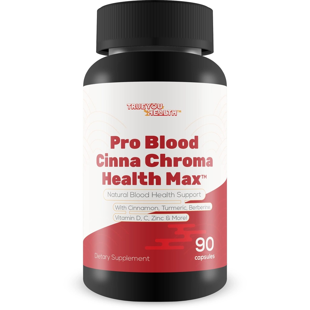 Pro Blood Cinna Chroma Health Max - Dukungan Kesehatan Darah Alam dengan Cinnamon, Turmeric, Berine, Vitamin D, Vitamin C, Zinc & More - Propine Ballanced Blood Health & Improved Blood Flow Blood