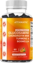 Vitamatic Ekstra Glucosamin Chondroitin Gummies dengan MSM, Turmeric & Boswellia - 60 Pectin- berbasis Gummies Advanced Dukung Formula - Sugar- Free, Non-GMO, Glatin- Free