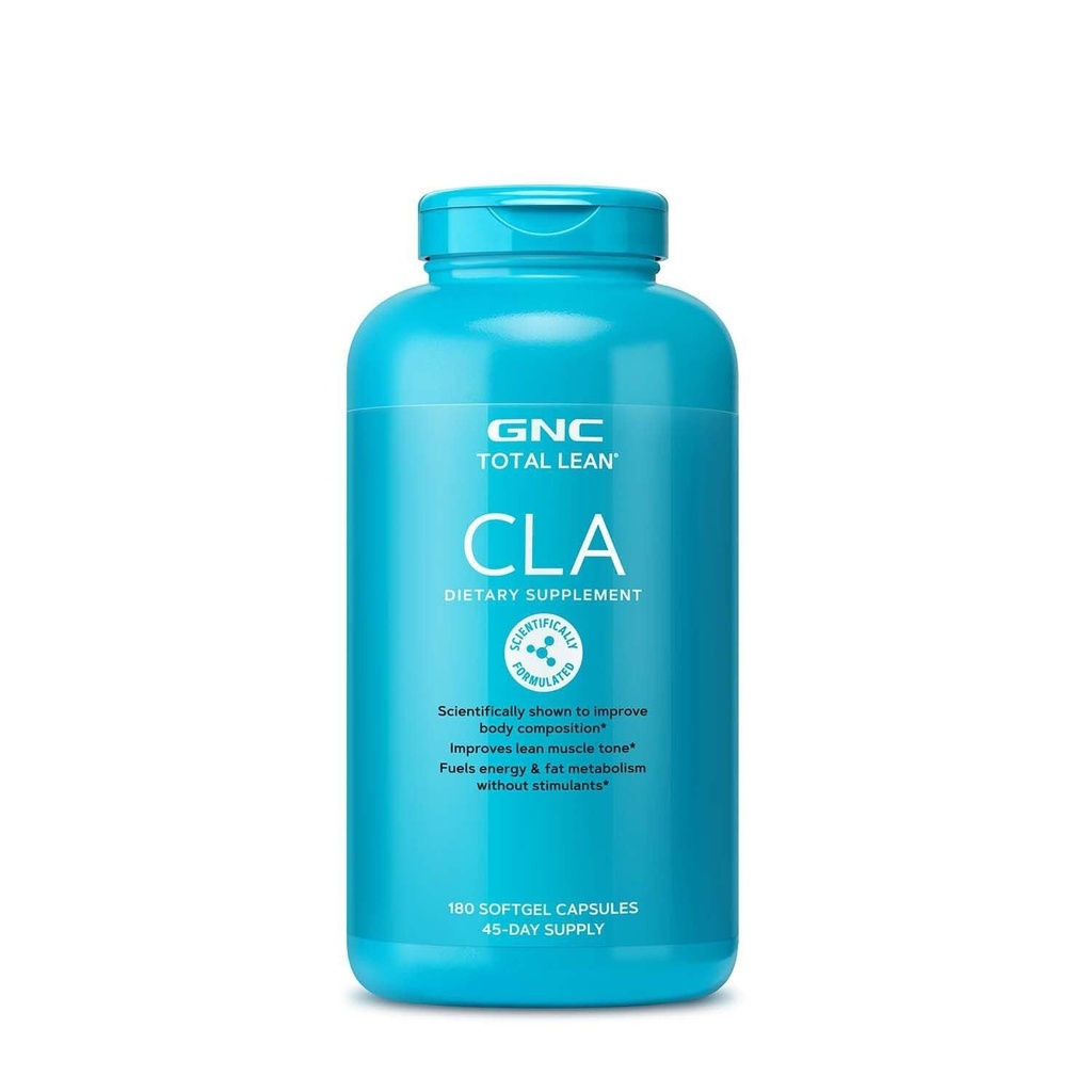 GNC Total Lean CLA, Impreve Body Composisi & Lean Muscle Tone, Fuels Fat Metabolisme & Energy Without Stimulants, Gluten Free, 180 Softgels