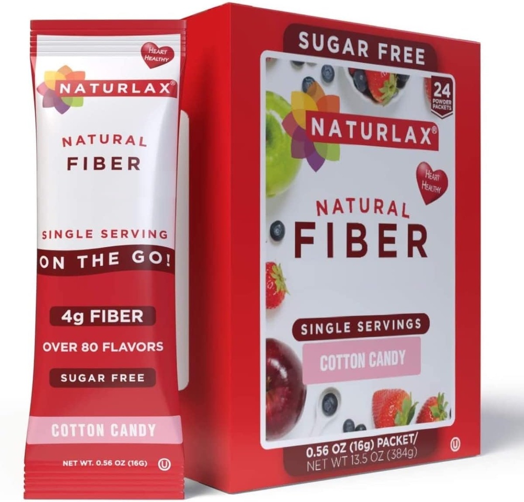 Icarals Sugar- Free Cotton Candy Flavarored Psyllium Husk, 24 Paket Fiber