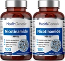 B-3 Nicotinamide 500 mg 100 Caps 2 Pack - Nicotyic Amide Niacin Natural Flush- Free Vitamin Formula - Support Skin Cell Health