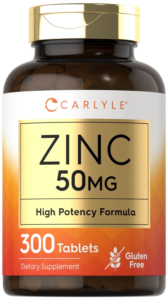 Carlyle Zinc 50mg 124; 300 Tablets 124; Vegetarian, Non-GMO, dan Gluten Free Supplemen 126; Zinc Gluconate 124; Potency Formula Tinggi