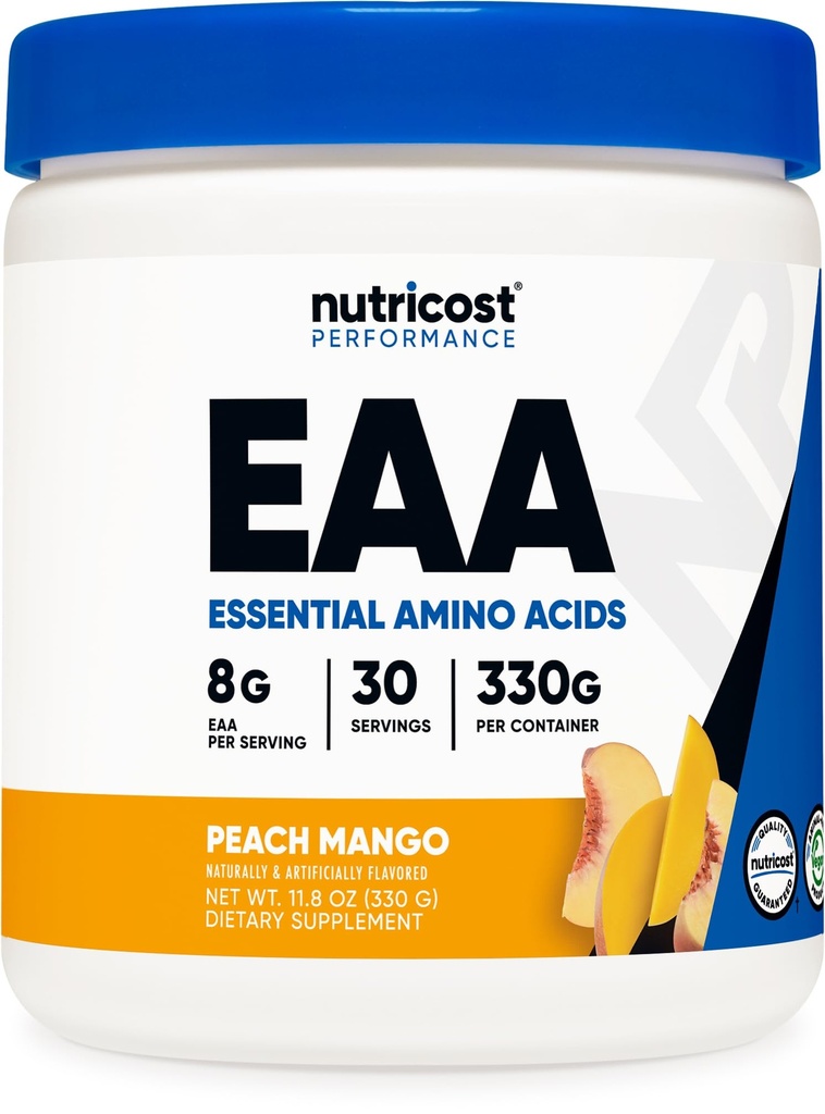 Nutricost EAA Powder 30 (Peach Mangga) - EstiveAcids - Non-GMO, Gluten Free, Vegetarian Friendly