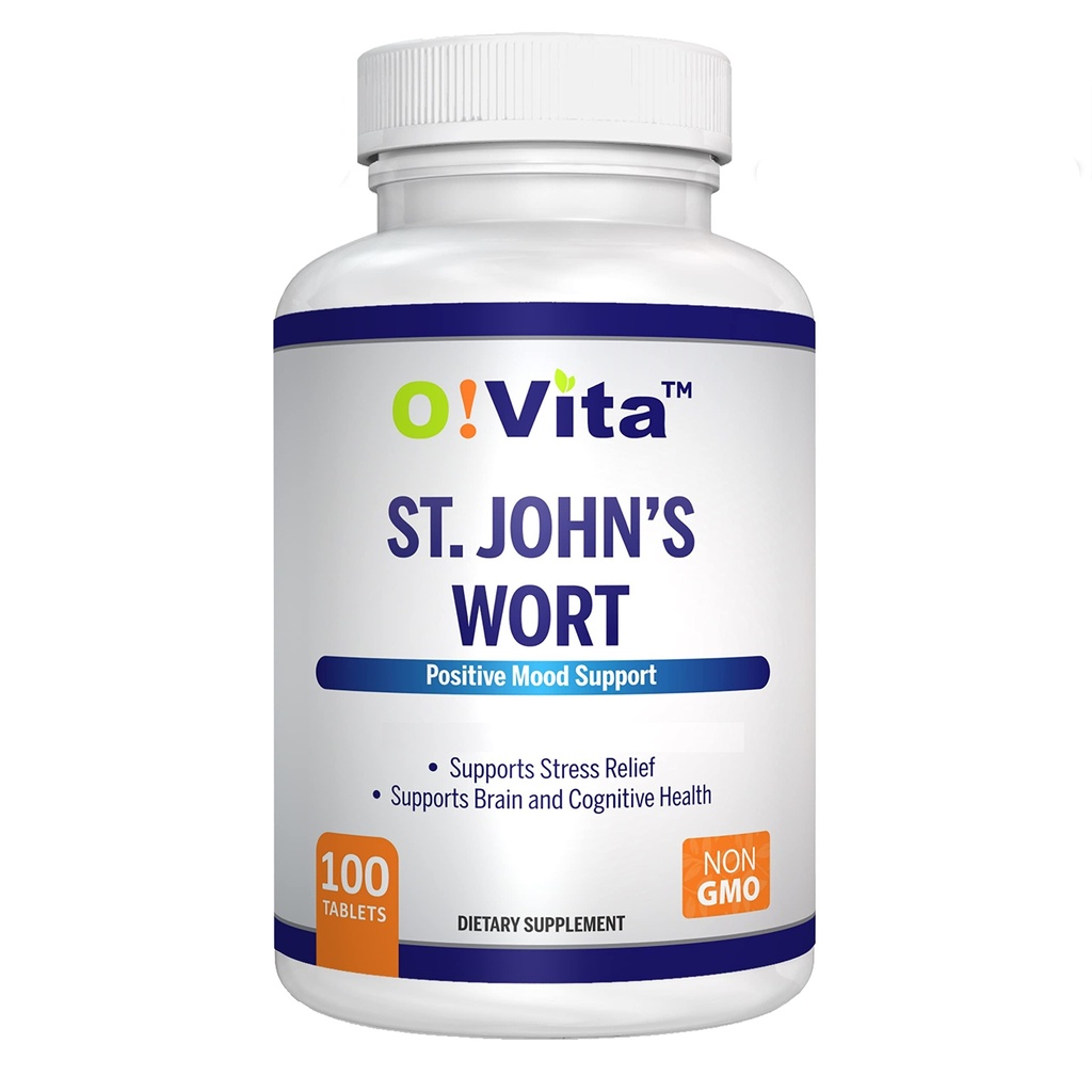 St. John 's Welt 500mg (Tablet), Herbal Formulasi, Vegan, Non-GMO, Sampai 100 Hari Supply