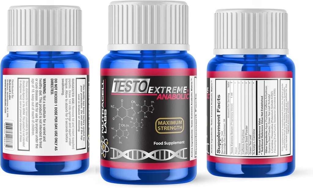 Testo Extreme Anabolic (4 Bulan Kursus) Testosterone Booster, Pertumbuhan Otot & Kekuatan Stack