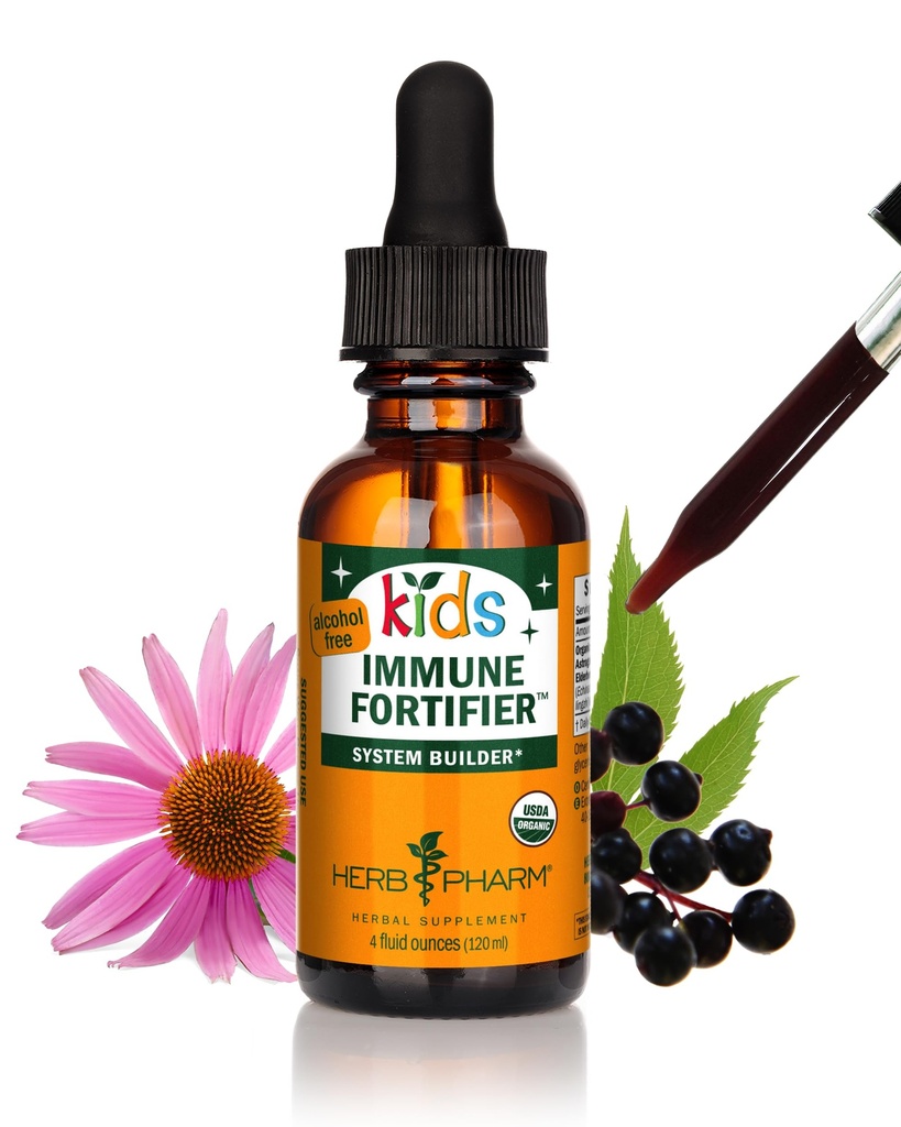 Herb Pharm Kids Disaksikan - Organic Alcohol- Free Immune Fortifier Cair Herbal Formula, 1 Ounce