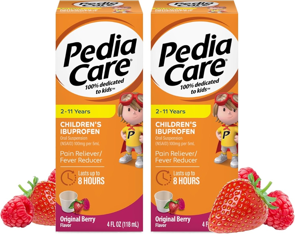 Obat Penahan Sakit Anak-Anak, Penahan Demam 2-11, Berry Flavor, 4 fl oz (2 Pack)