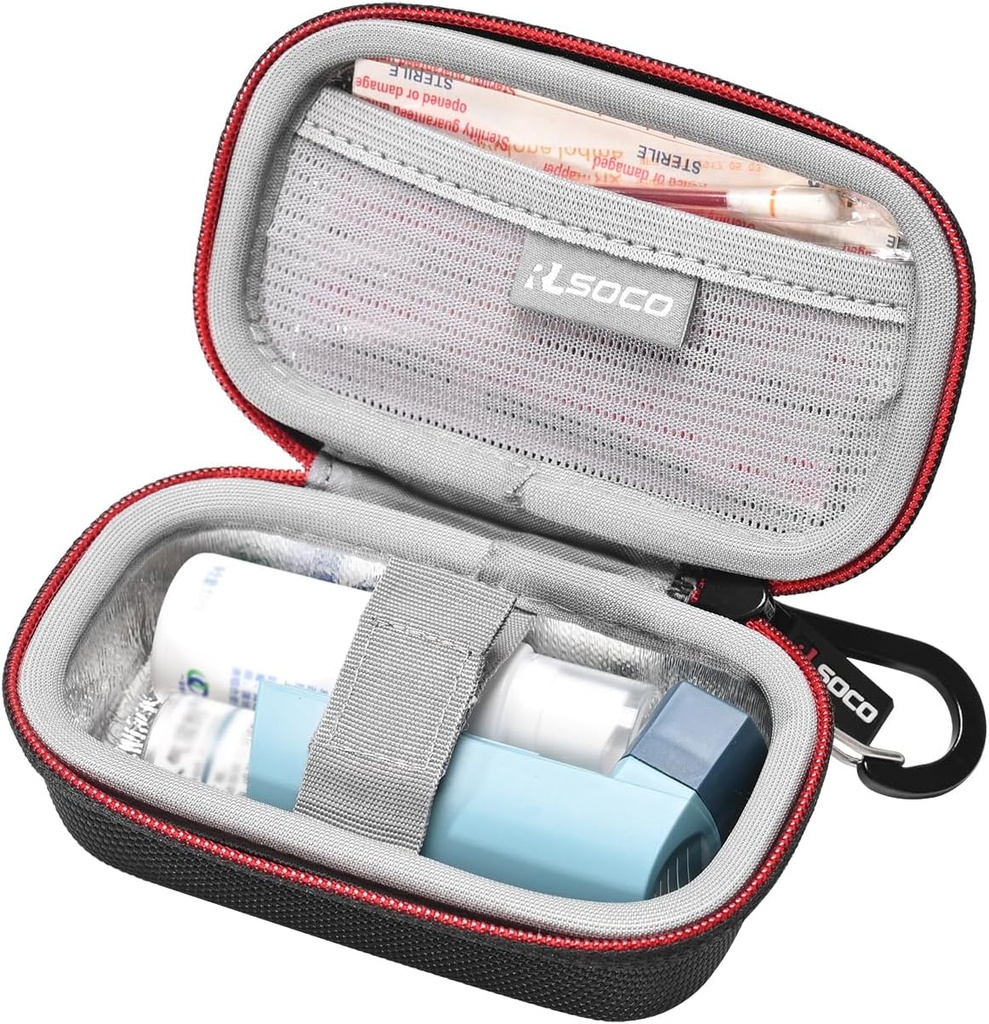 RLSOCO Membawa Kasus untuk Dewasa dan Anak-anak Asma Inhaler - Hitam (Hanya Kasus)