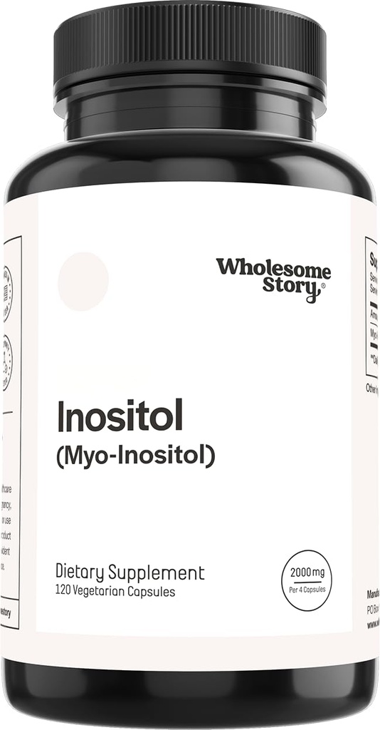 Whyesome Story Myo-Inositol Suplemen 124; Inositol Powder Capsules 124; Myoinositol 124; 2000mg Per Serving 124; 500mg Per Capsule 124; Male and Women Fertility Suplemen 124; Vitamin B8 1244; 120 Capsules
