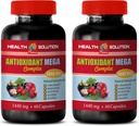 suplemen kompleks antioksidan - AntiOXIDANT MEGA KOMPLEX 1440 MG - Mangosteen ekstrak, suplemen nutrisi antioksidan, cranberry delima mangosteen, detox dan membersihkan 2 botol 120 Capsules