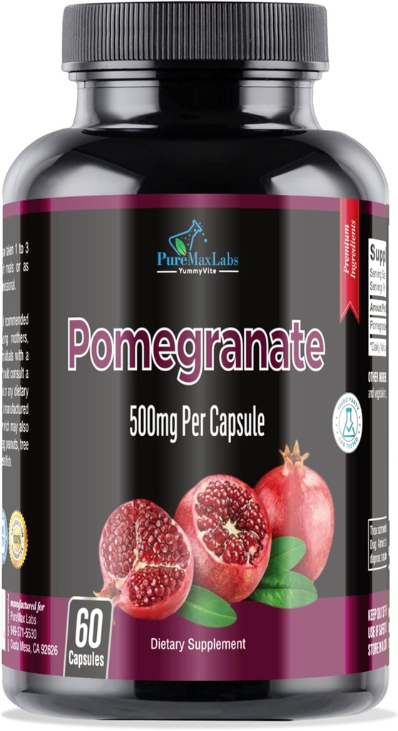 Kapsul Pomegranate - 500mg, makanan super antioksidant - 60 Kapsul