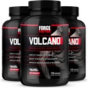 ForCE FacTOR Volcano Pre Workout Nitric Oxide Booster Suplement for Men with Creatine and L-Citrulline to Help Boost Nitric Oxide, Energy, Build Muscle & Improve Blood Flow, 120 Count (Pack of 3)