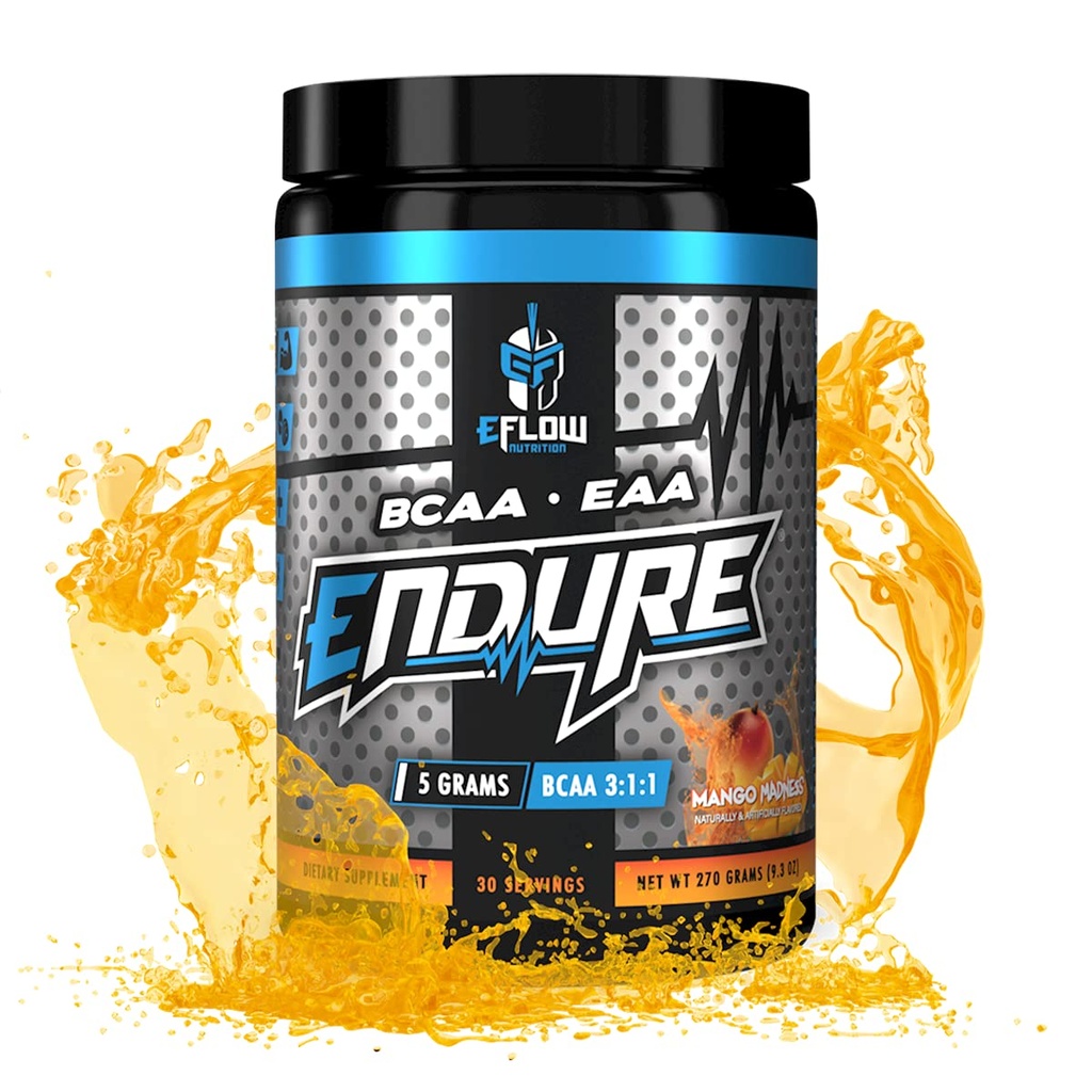 EFlow Nutrition Ensustation BCAA Plus EAA - Ensitious Amino Acids Electrolite Powder Intra Workout - Improve Energy, Recovery and Performance - Mangga Madness (30 Servings)