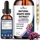 Ekstrak Benih Grape Natural - 300 mg Crape Extract Liquid Suplement - Maximum Power Vinifera Seed Tincture, Standardisasi ke 95% Polyphenols, Non-GMO, Gluten Free (60ml)