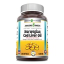 Amazing Omega Norwegia Cod Liver Oil 1000 Mg 250 Softgels 126; Lemon Flavor