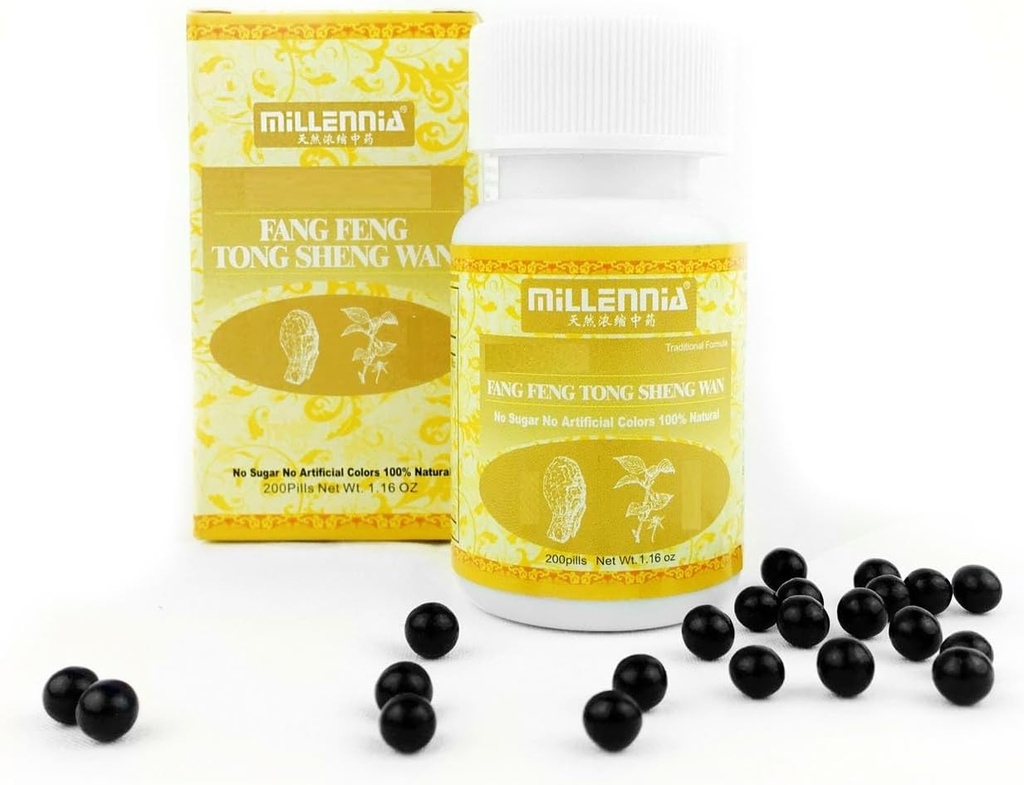 Pille Suplemen MILLENNIA Fang Tong Sheng Wan - 12 Botol Kemasan (200 Pil / Botol)