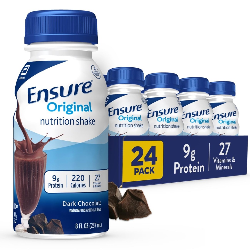 Pastikan Shake Nutrition Chocolate Gelap 124; Pengganti Meal Kecil Shake 124; Ready To Drink 124; 9g Protein, 27 Vitamin dan Mineral 124; 8 flf oz - 24 Pack