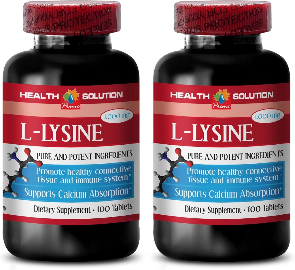 L-lysine 1000 mg Tablets - L-LYSINE 1000MG - Provious Healthy Skin - llysine Tablets - l-lysine 1000mg Tablets - I-lysine Suppplemen - llysine Oculine - lysine 1000mg Tablets, 2 Botol 200 Tab