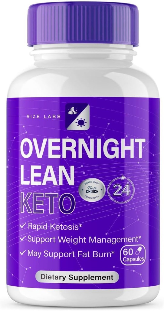 Rize lab Semalam Lean Keto Capsules - Semalam Lean W8th Keto Pills Dukungan Maksimum Formula Keto + ACV Ulasan Tambahan Atas Pastilla Malam (60 Kapsul)