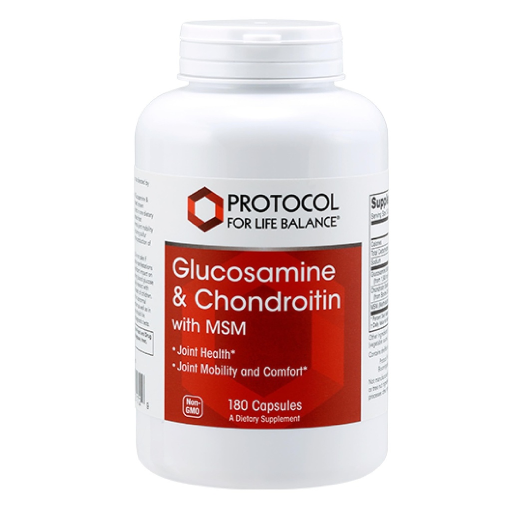 Glucosamin Protokol & Chondroitin dengan MSM - Dukungan Bersama * - Chondroitin MSM Suplemen - Non-GMO & Dairy Free - 180 Veg Caps