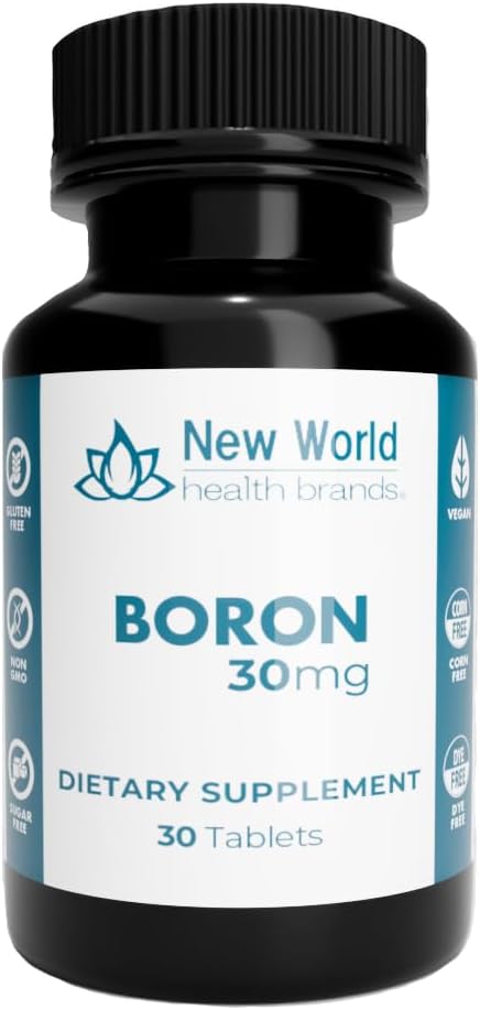 Boron 30mg Mineral Suplemen - Soft- Menekan Tablet Thyroid Dukung Fast Absorpsi Formula (30)
