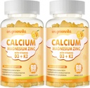 Kalsium Magnesium Zinc Gummies dengan Vitamin D3 & K2 - Potensi Tinggi Diaktifkan Absorpsi -120 Orange Gummies Dibubuhkan
