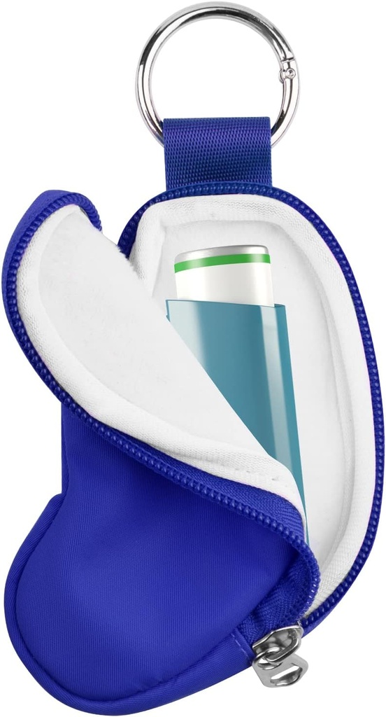Beautyflier Asthma Inhaler Case Holder Travel Handy Mini Bag for Dewata and Kid, Doesn Not Inhaler Inhaler (Biru)