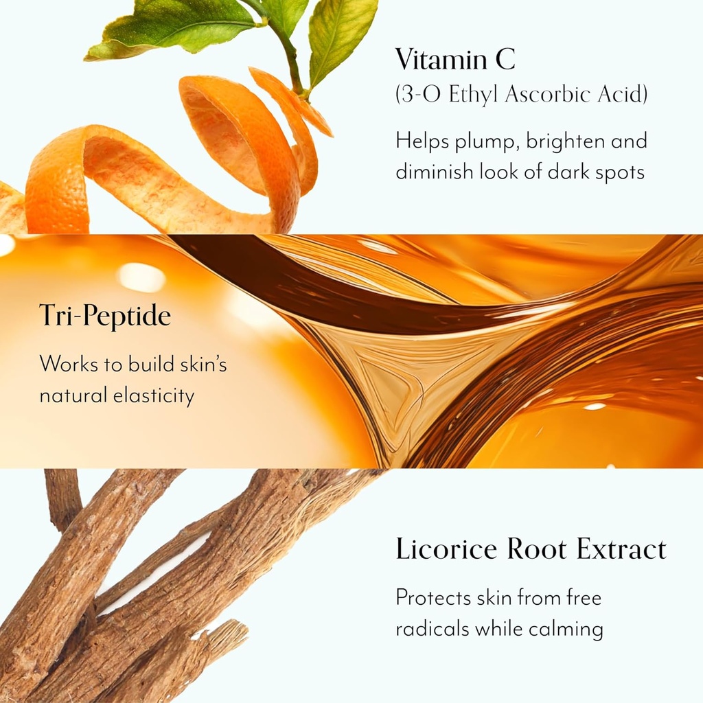 Malcolm Ide Vitamin C Serum & Eye Cream Duo - Brightening dan Hydrating - Anti- aging Serum, Reduces Fine Lines - Clean, Vegan & Cruelty- Free