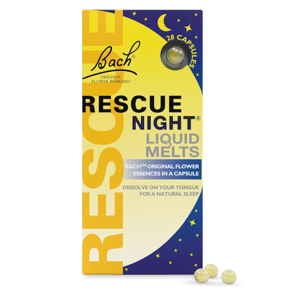 Bach RESCUE SLEEP Liquid Melts, Natural Orange Vanilla Flavor, Natural Sleep Aid, Stress Relief, Homeopathic Flower Essence, Free of Melonin, Gluten & Sugar, Non-Alkohol, Non-Narcotic, 28ct.