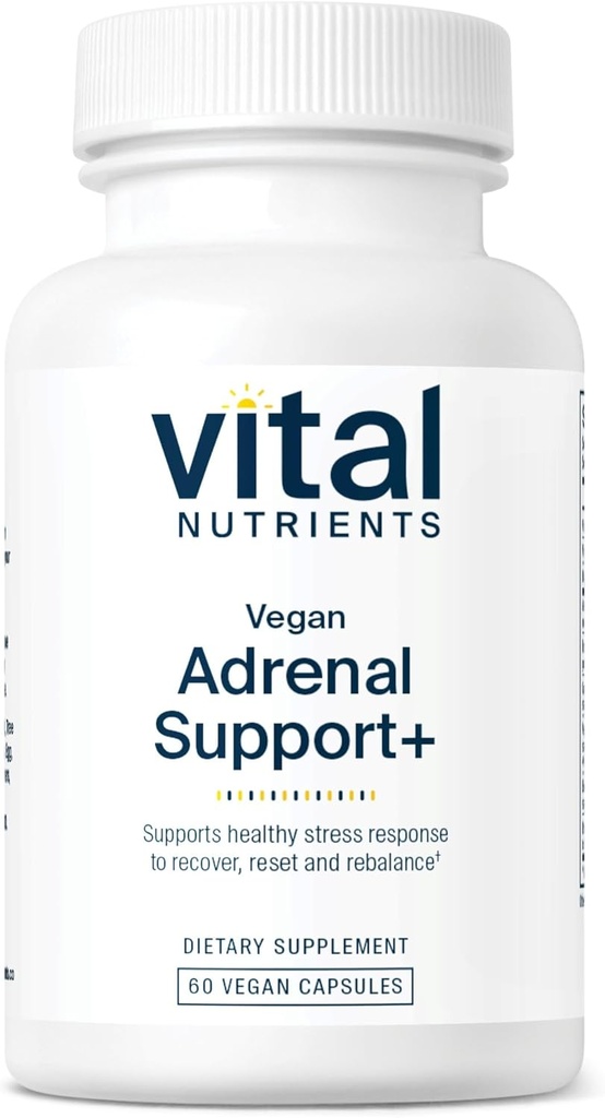 Dukungan Vegan Adrenal Nutrients + angkan 124; Tambahan untuk Mendukung Fungsi Kanal Adrenal dan Stress Healthy *