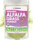 XPRS Nutra Organic Alfalfa Powder - Premium Vegan Suplemen Kaya di Kalsium, Antioksidants, Vitamin - Petani Alfalfa Suplemen untuk Anak-anak dan Dewasa - Vegan Leaf Berkesehatan Frily (4 Ounce)