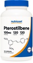 Nuttricost Pterostilbene 100mg, 120 Capsules - Non- GMO, Gluten Free