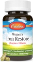 Carlson - Perempuan Iron Restore, 28 mg Besi + B Vitamin, Menstrual Dukungan, Iron Absorpsi & Women Kesehatan, 180 Kapsul