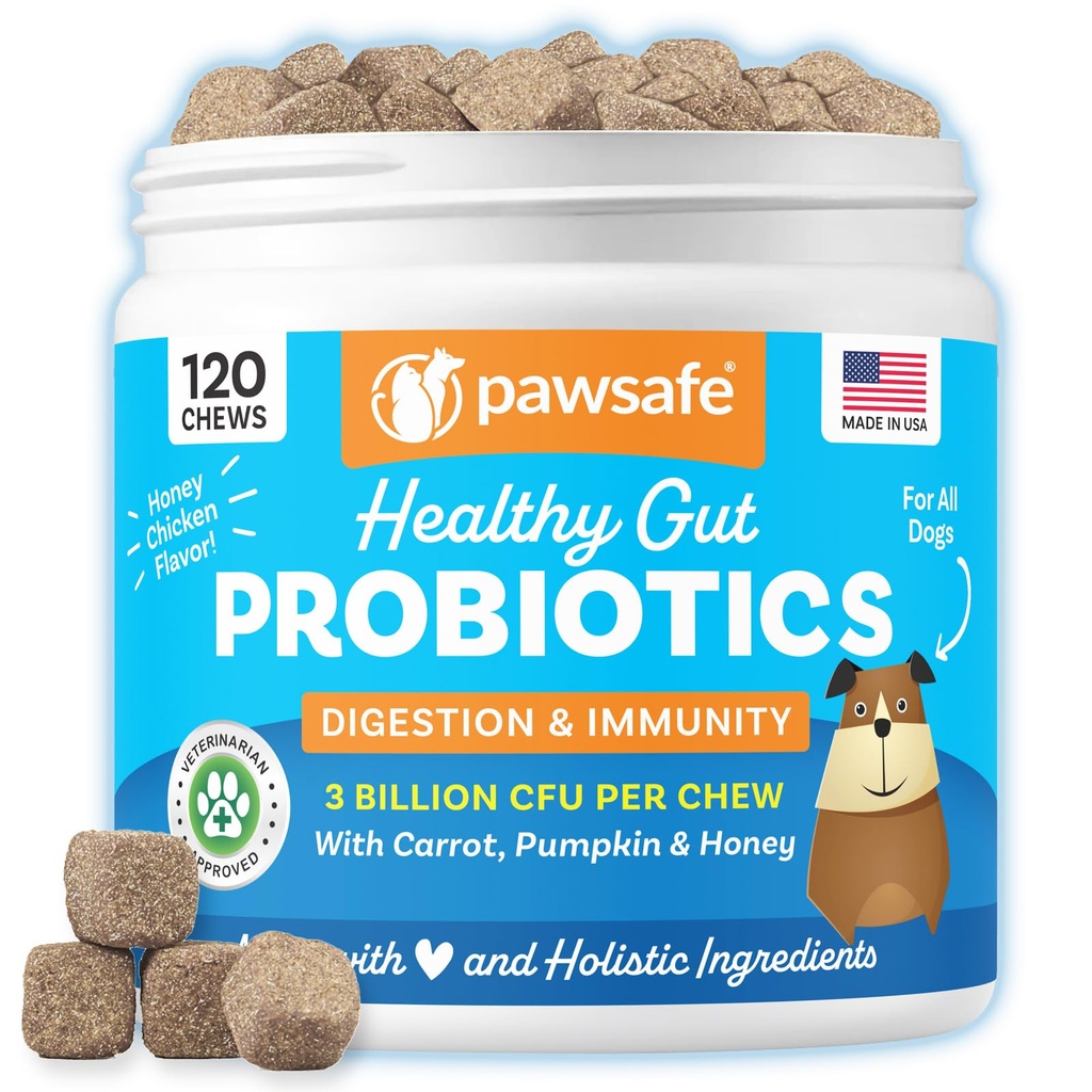 Propoles Dog, Honey Chicken Flavor, 120 Soft Chews for Digetical & Gut Health, Imune Support, Gas Relief, Anti- Diare, Helping with Allergies, Upset Stoachs, Yeast and Itchy Skin