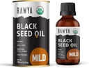 RAWYA Black Seed Oil - Cold Cussed - Black Cumin Benih - Premium Nitiva - Omega 3 6 9 - Kalonji untuk Skin dan Healthy Rambut - Non-GMO, Bebas - Wellness Oil - Mild Flavor - 3.4 Fl Oz