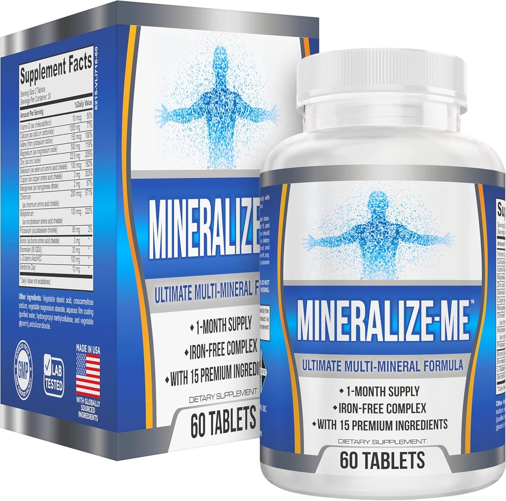 Tambahan Mineral Multipity (15- in- 1) Besi Formula Bebas 124; Potency Multimineral Tinggi 124; Escuce Trace Minegrance 124; Suplemen Multimineral 124; 60 tablet