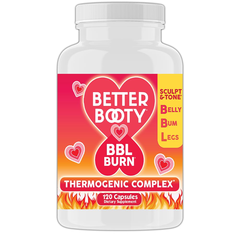 Lebih baik Booty BBL Burn Thermogenic Complex Capsules, Tone & Sculpt Belly, Bum + Legs w.