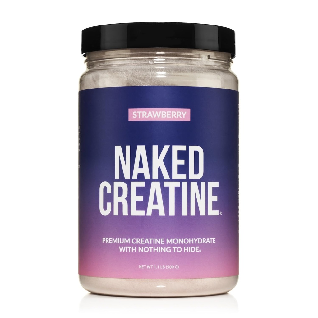 NAYWD Creatine - Strawberry Flavored Creatine Monohydrate - Real Strawberry Powder, No Addonist, Muscle Growth, Vegan, Non- GMO, Gluten Free, Soy Free - 45 Servings