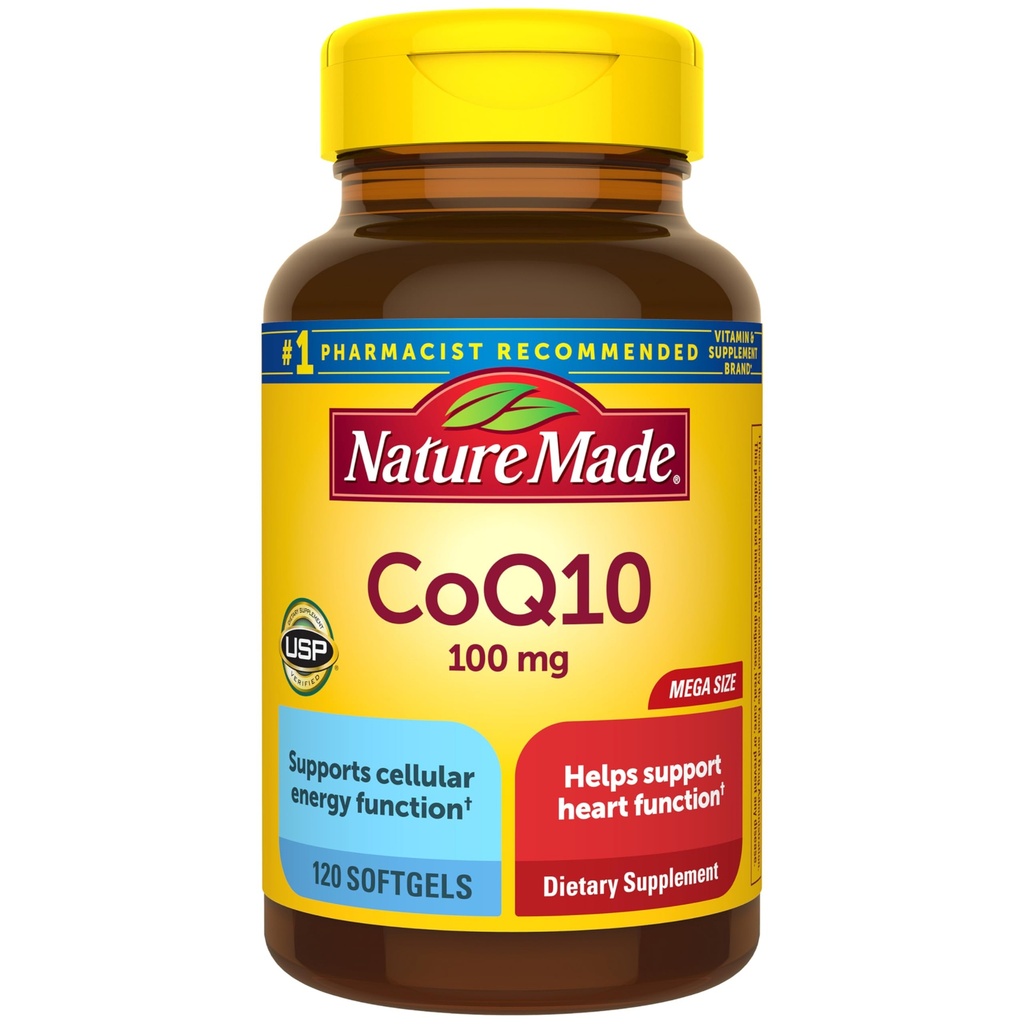 Nature Made CoQ10 100mg, Dietary Suplement for Heart Health Suppels, 120 Day Supply