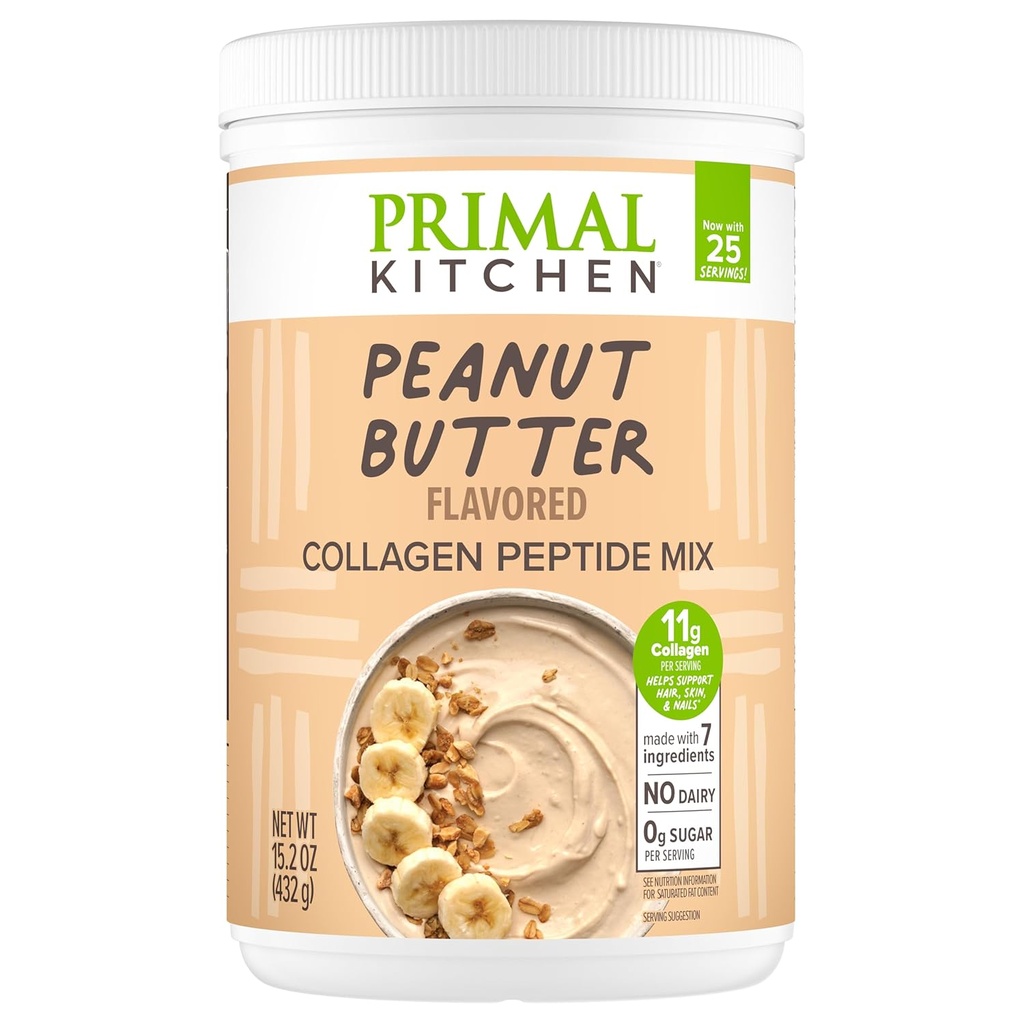 Primal Kitchen Peanut Butter Flavor Collagen Fuel ® Drink Mix, Collagen Peptides, No Dairy, 14,3 Ounces