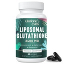 8-in 1 Lipomal Glutathione 2400 MG, Asorpsi Tinggi Formula Anti-Softget - dengan Acid Hyaluronic, Alpha--Lipoic Acid, Resveratrol - Skin, Liver Detox & Imune System, 60 Softgels
