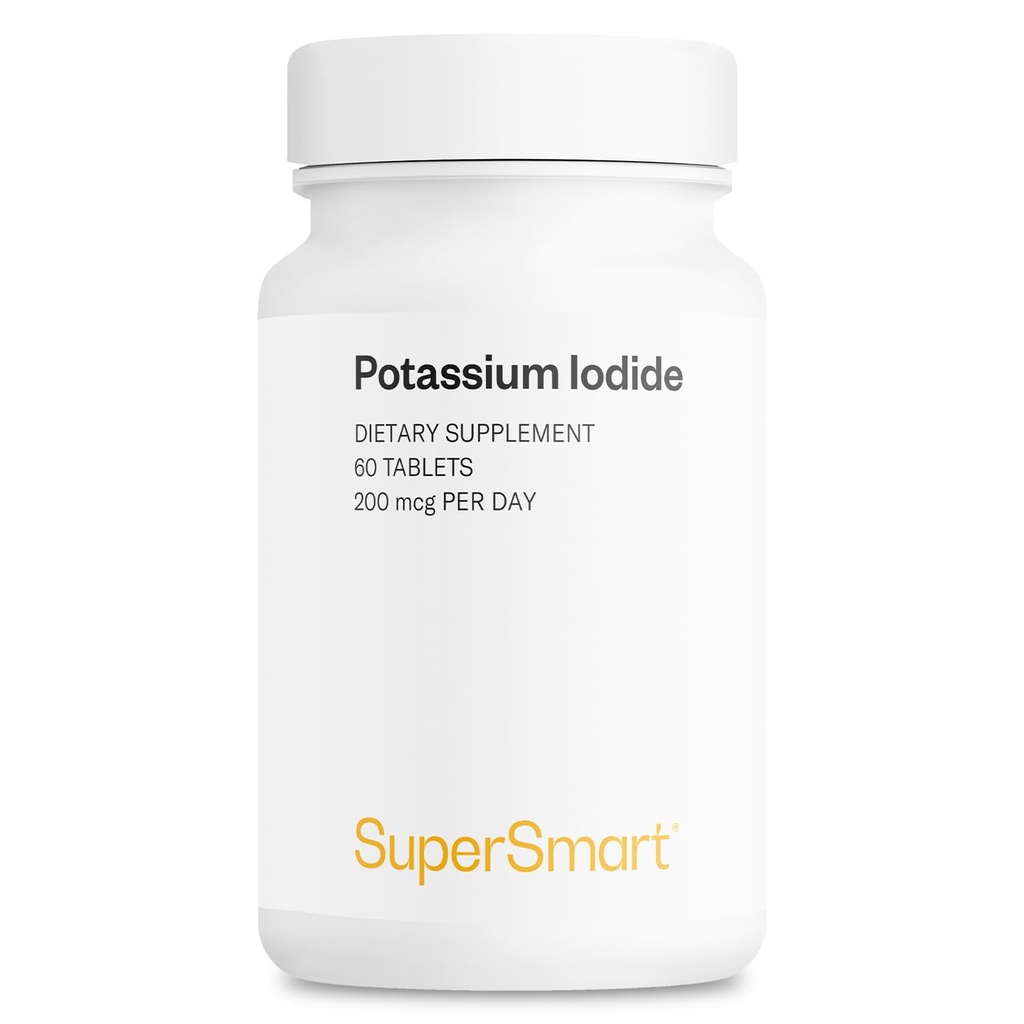 SuperSmart - Potasium Iodide KI 200mcg per hari (Lodin Stable) - Tameng Potency Tinggi 124; Non-GMO & Gluten Free 124; 60 tablet